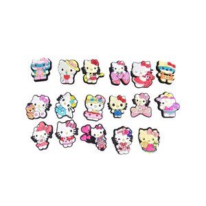 Set Of 17 Hello Kitty Shoe Charms For Clogs & Accessories Cute PVC Designs #2